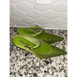 Jeffrey Campbell Tiyera Pointed Toe Mule Y2K Look Sz 5.5 Neon Green